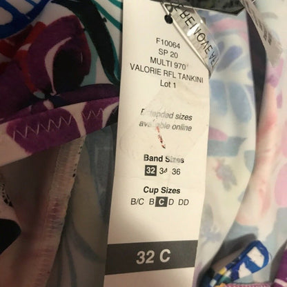 Sundazed Cutout Floral Tankini Top Swimwear Size 32C