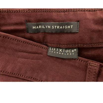 NYDJ Women's Jeans Marilyn Straight Size 4 Deep Merlot Burgundy NWT Ankle