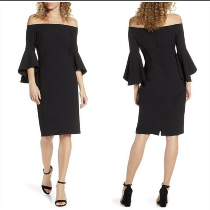 Chelsea28 LBD off the shoulder bell sleeve dress Size 2 Knee Length Cocktail