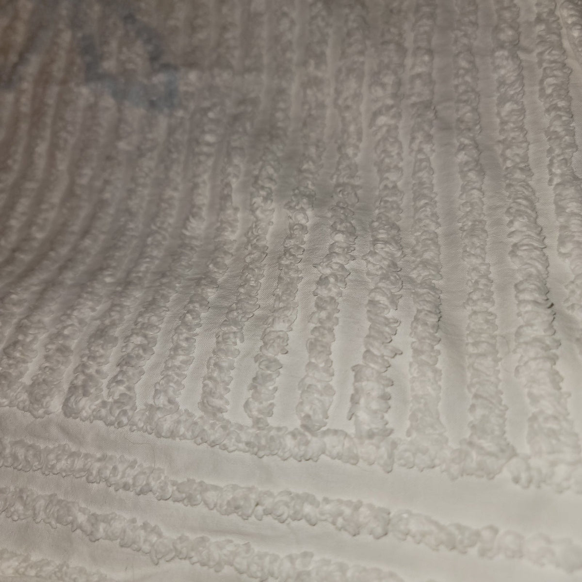 Chenille baby blanket Bunnies Blue pink yellow VINTAGE Crib bedspread