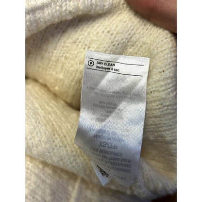Vince NWT Off White Textured Bouclé Wool Blend Sweater Size XS Piping detail