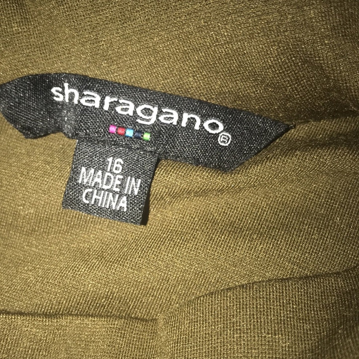Sharagano NEW Army Green Sleeveless Belted Dress Size 16 Sleeveless Belt Casual