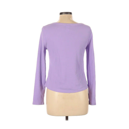 BP. x Claudia Sulewski NEW Thermal Pullover Top Square Neck Purple Size Large