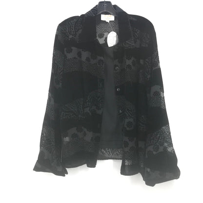 Uchi By Rafael Matz 2 Piece Set Black Velvet Sheer Floral Jacket Tank Large NWT