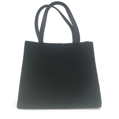 Elka Women's Velvet Tassel Tie Totes Hand Bag Snap Magnetic Black Size One NWT