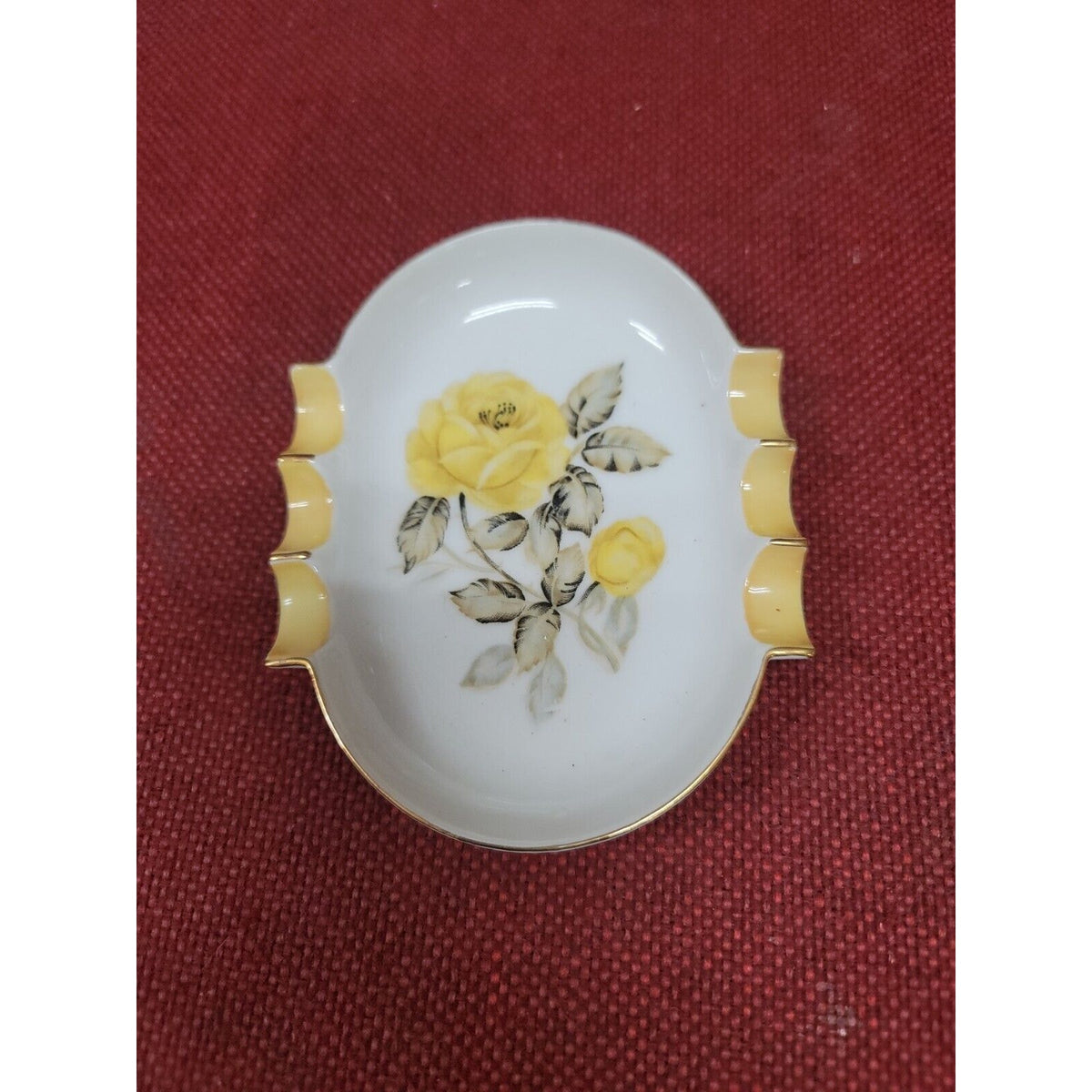 Cotillion Yellow Rose Fine China By Japan  Ashtray Floral