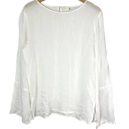 Treasure & Bond Soft Voile Round Neck Blouse Top Sz Medium in Ivory NWT