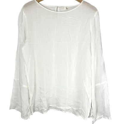 Treasure & Bond Soft Voile Round Neck Blouse Top Sz Medium in Ivory NWT