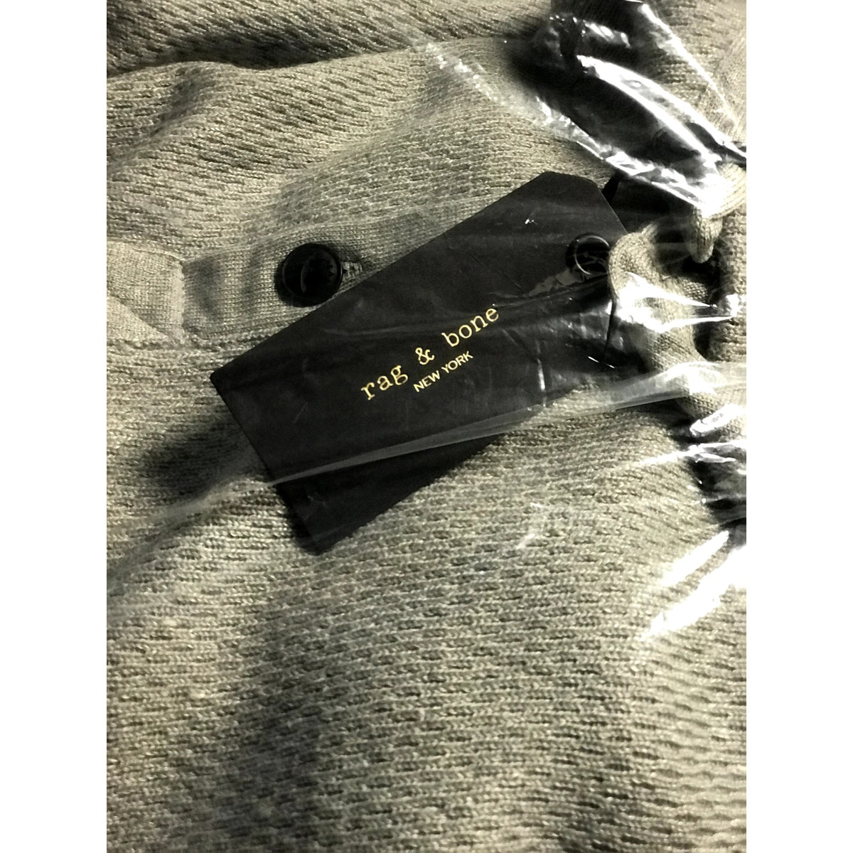 Rag & Bone NWT Gray Davis Henley 3 Button Long Sleeve Thermal Shirt XL