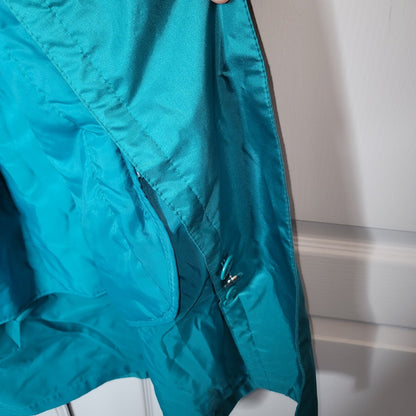Vintage Worthington Essentials 16W Raincoat Trench Coat Jacket Teal Lined