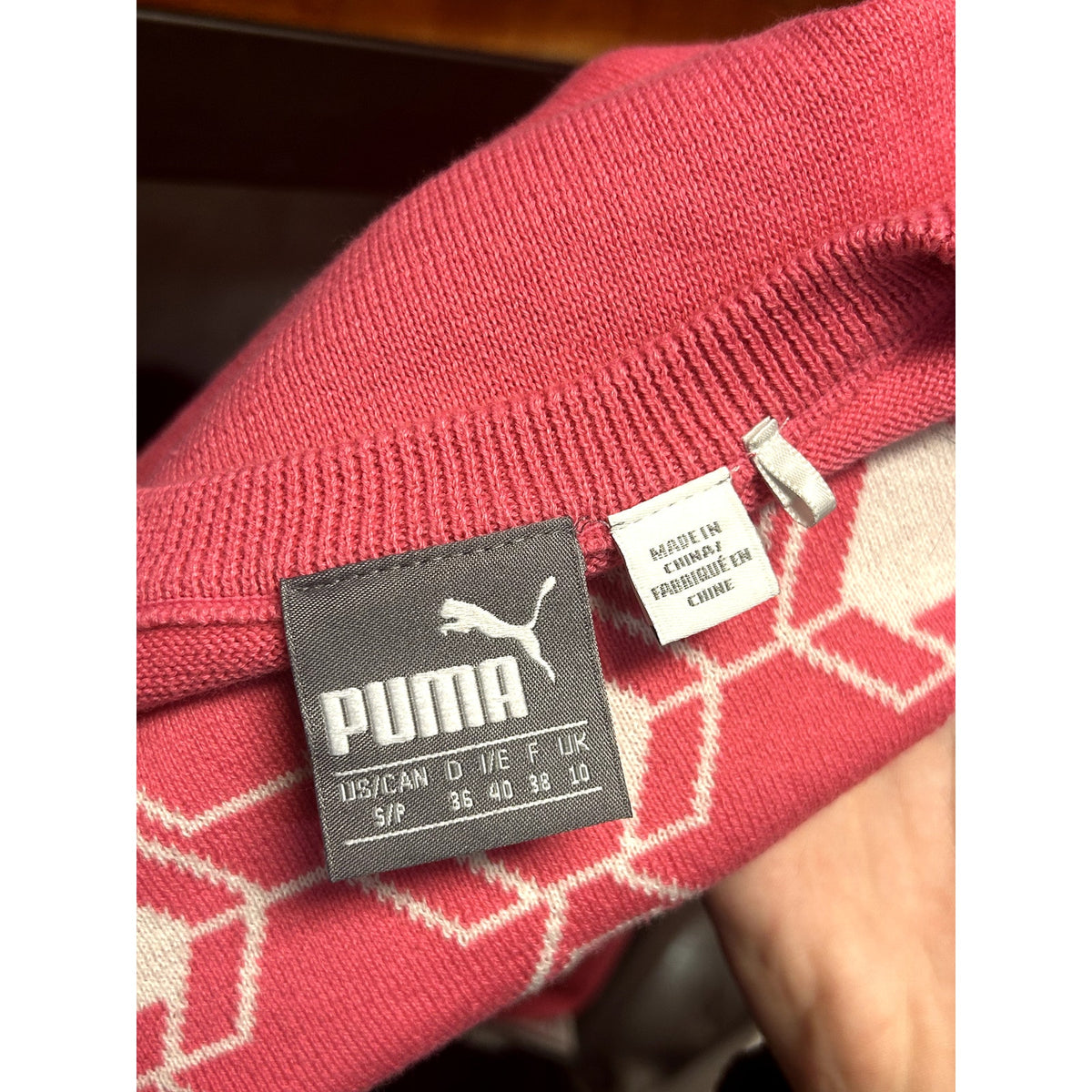 Puma NEW Evoknit Dassler Carmine Rose Pink Golf Sweater Size Small