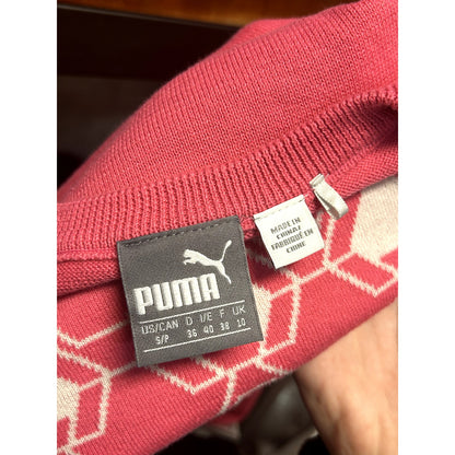 Puma NEW Evoknit Dassler Carmine Rose Pink Golf Sweater Size Small
