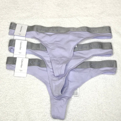 Calvin Klein Thong Panties Wide Elasticized Logo Band 3 pairs Set Small NWT