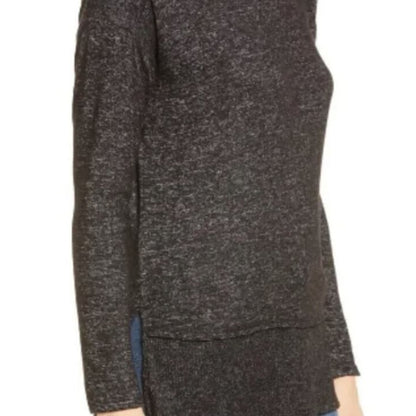 Bobeau Layered Look Long Sleeve Tunic Top Sz XS/Extra Small Raven Black Mix NWT