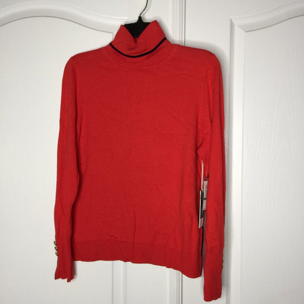 Court & Rowe Pullover Sweater Holland Turtle Neck Long Sleeve Red Size Large NEW