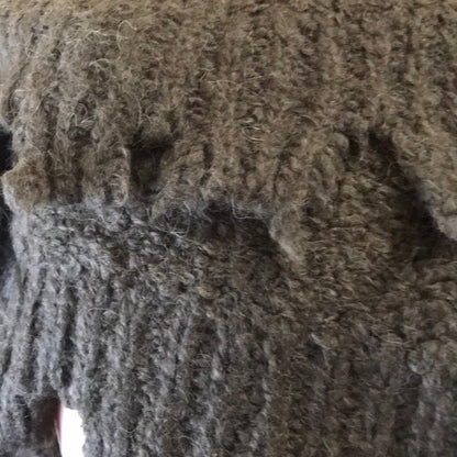 ATM Destroyed Wool-Blend V-neck Sweater Fatigue Size Medium