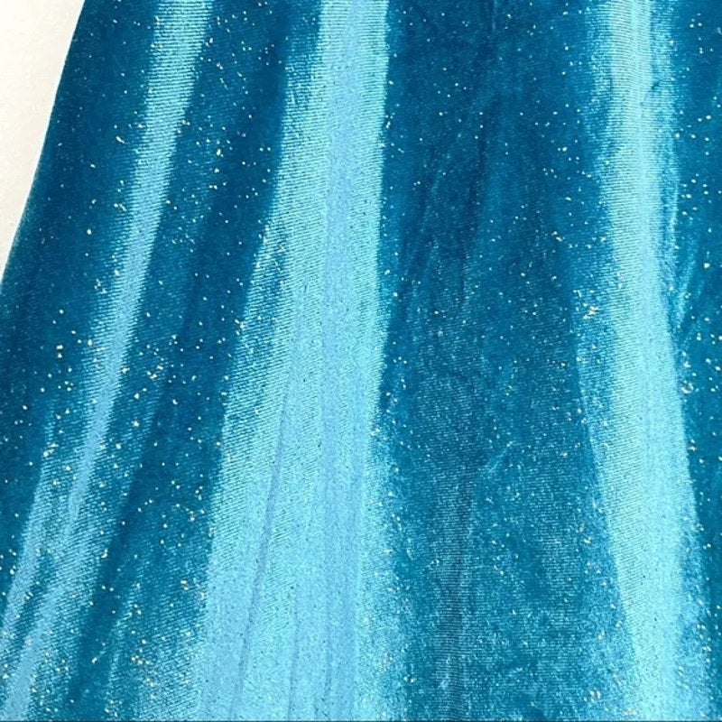 HARPER CANYON Kids' Sparkle Velour Dress XL Extra Large 14/16 Teal Ocean NWT