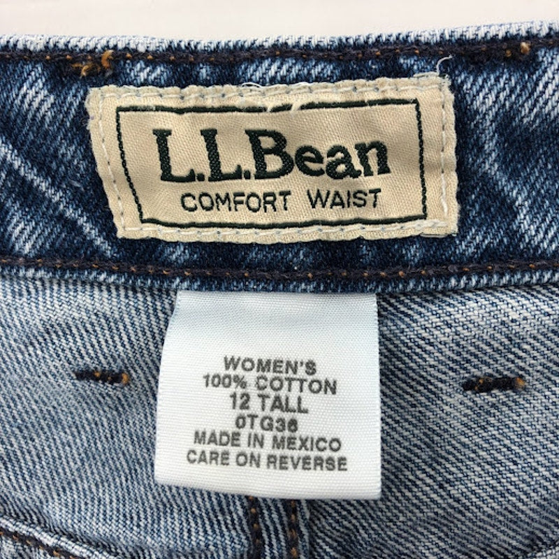 L.L. Bean Mom jeans High Waisted Mom Size 12 Tall Elastic Waist Tapered Leg