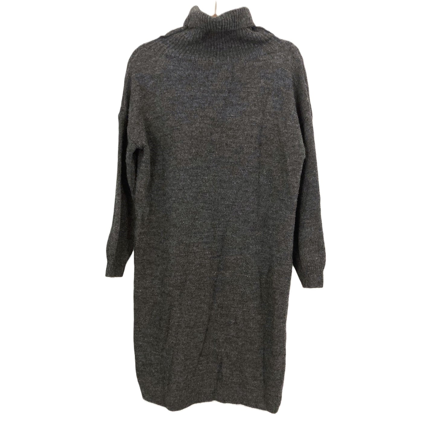 TOPSHOP Size 4 Turtleneck knit Sweater Dress cuff Long Sleeves Dark Gray Womens