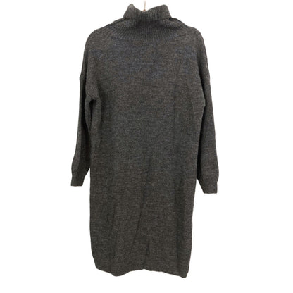 TOPSHOP Size 4 Turtleneck knit Sweater Dress cuff Long Sleeves Dark Gray Womens