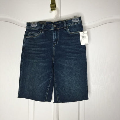 BlankNyc Green River Cutoffs Bermuda Shorts Raw Hem Denim Blue Size 26