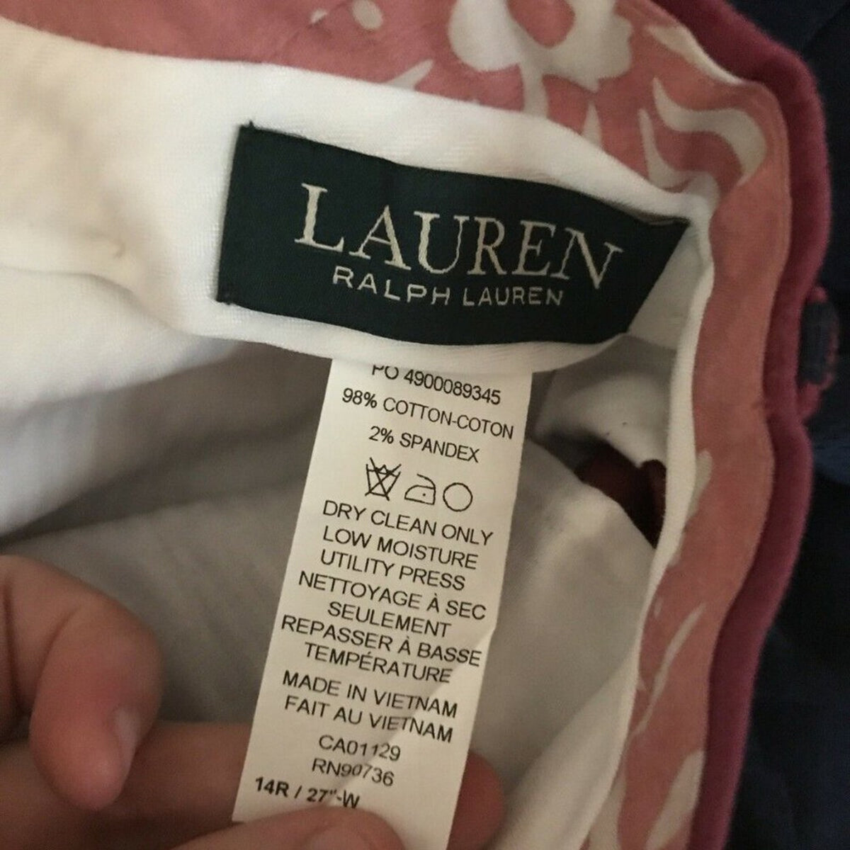 NWT Ralph Lauren Classic Fit Stretch Mulberry Pant 14R/27 waist