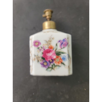 Vintage Thames Japan HandPainted Porcelain Perfume Atomizer Floral Bouquet 2"x4"