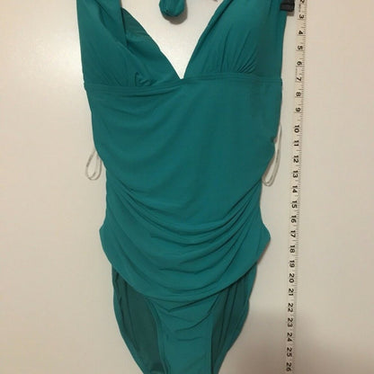 Calvin Klein Shirred Sides 1 Piece Swimwear Halter Size 14