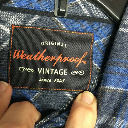 Weatherproof Vintage PLAID Button-Down Shirts Long Sleeves Blue/Gray Medium NWT