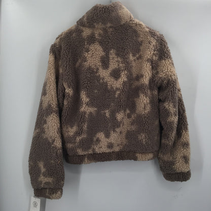 Sage Collective Jet Setter Two-Tone Faux 1/4 Zip Pullover Shearling Jacket Small