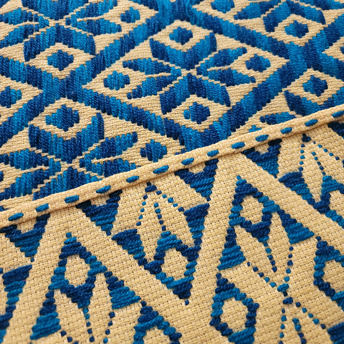 Handmade OAXACAN Table Bed Console Dresser Runner Embroidery Geometric Linens