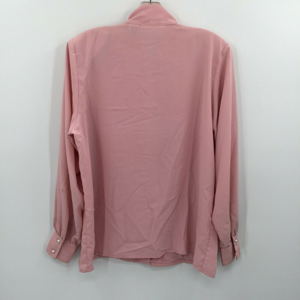 Yves St. Clair Vintage Pleated Blouse Top Puff Sleeve Shoulder Pad Pink 10