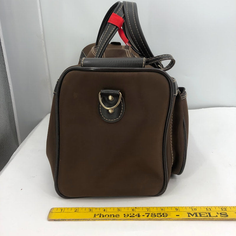 Verdi International VINTAGE Travel Tote top handle duffle Gym bag Carry on Brown