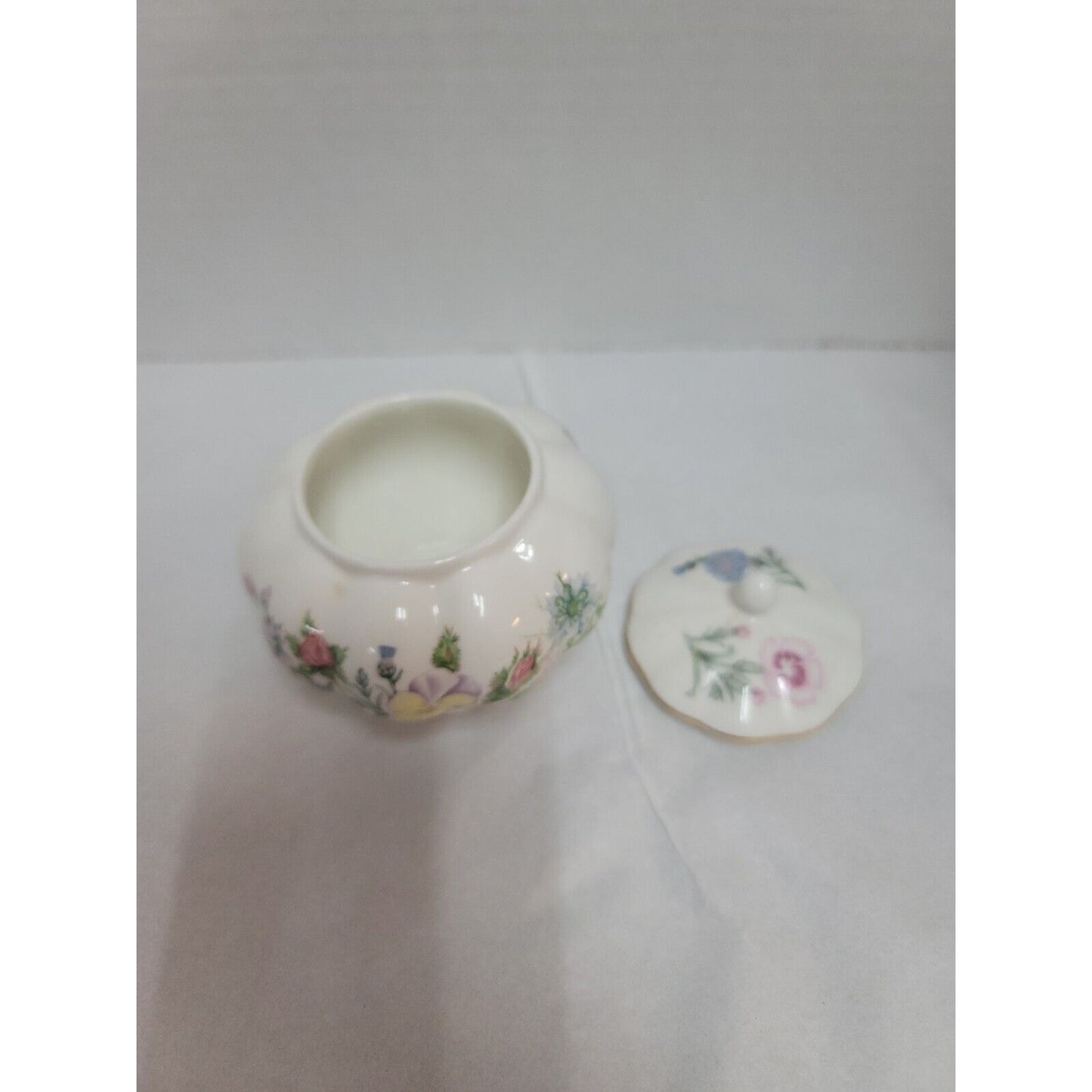 Aynsley Wild Tudor Bone China Ginger Jar Floral England sugar trinket vanity