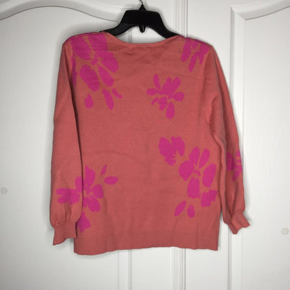 14th & Union XS Coral Pink Knit Pullover Sweater Crew Neck Extra Small Petite