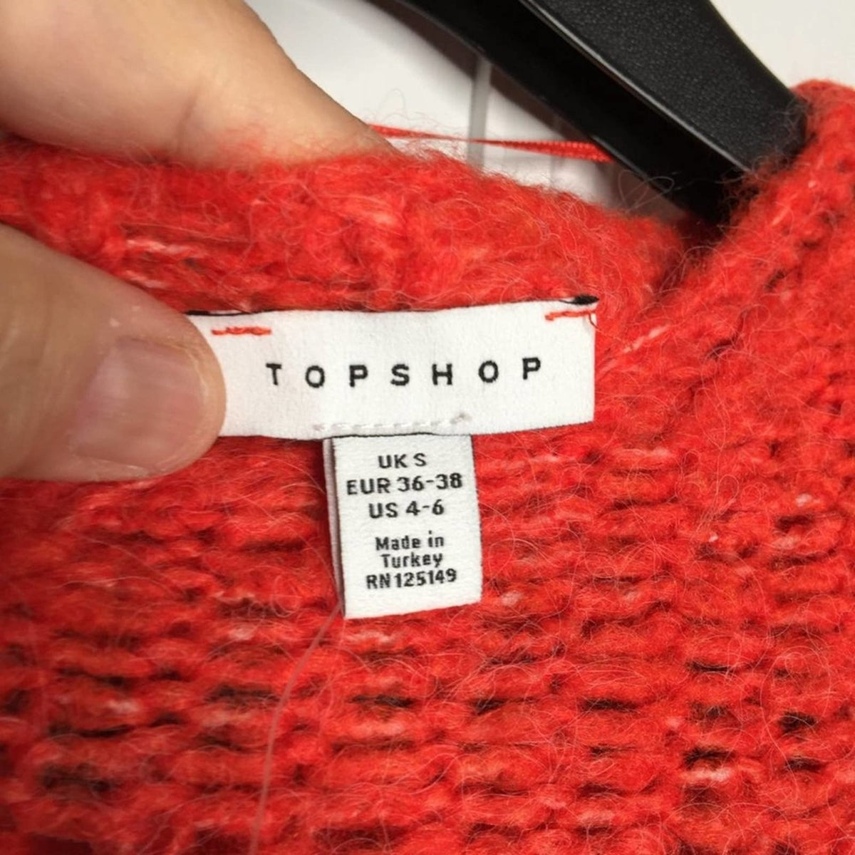 NWT Topshop Petal Pointelle Knit Pullover Sweater NEW Small RED