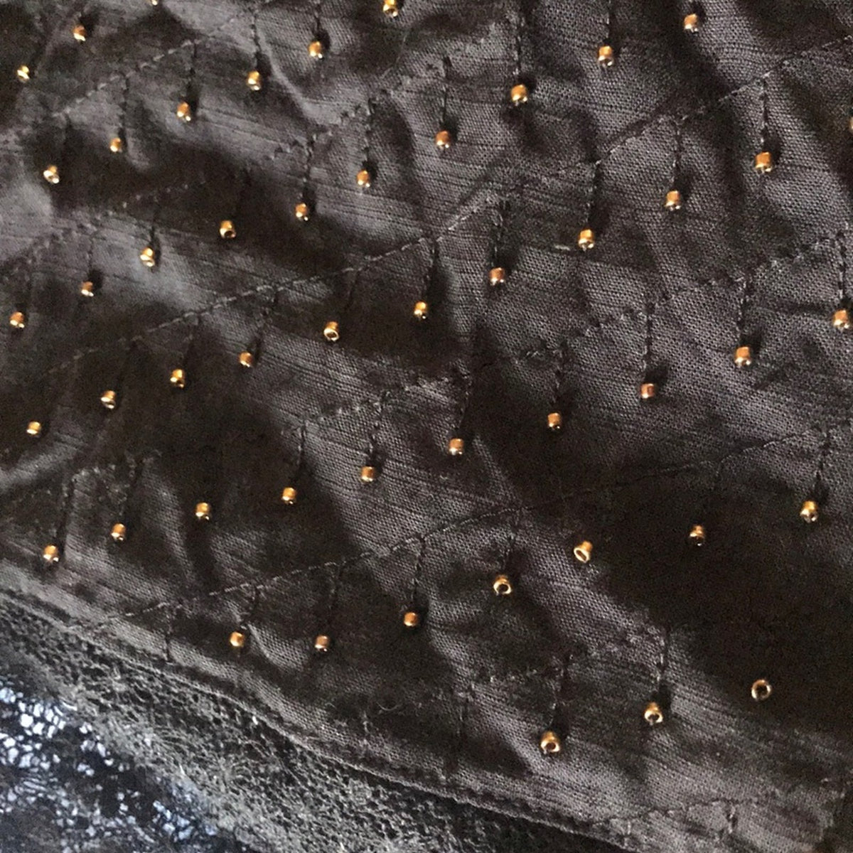 Free People Intimately Beaded Black Camisole Small top blouse crop boho casual