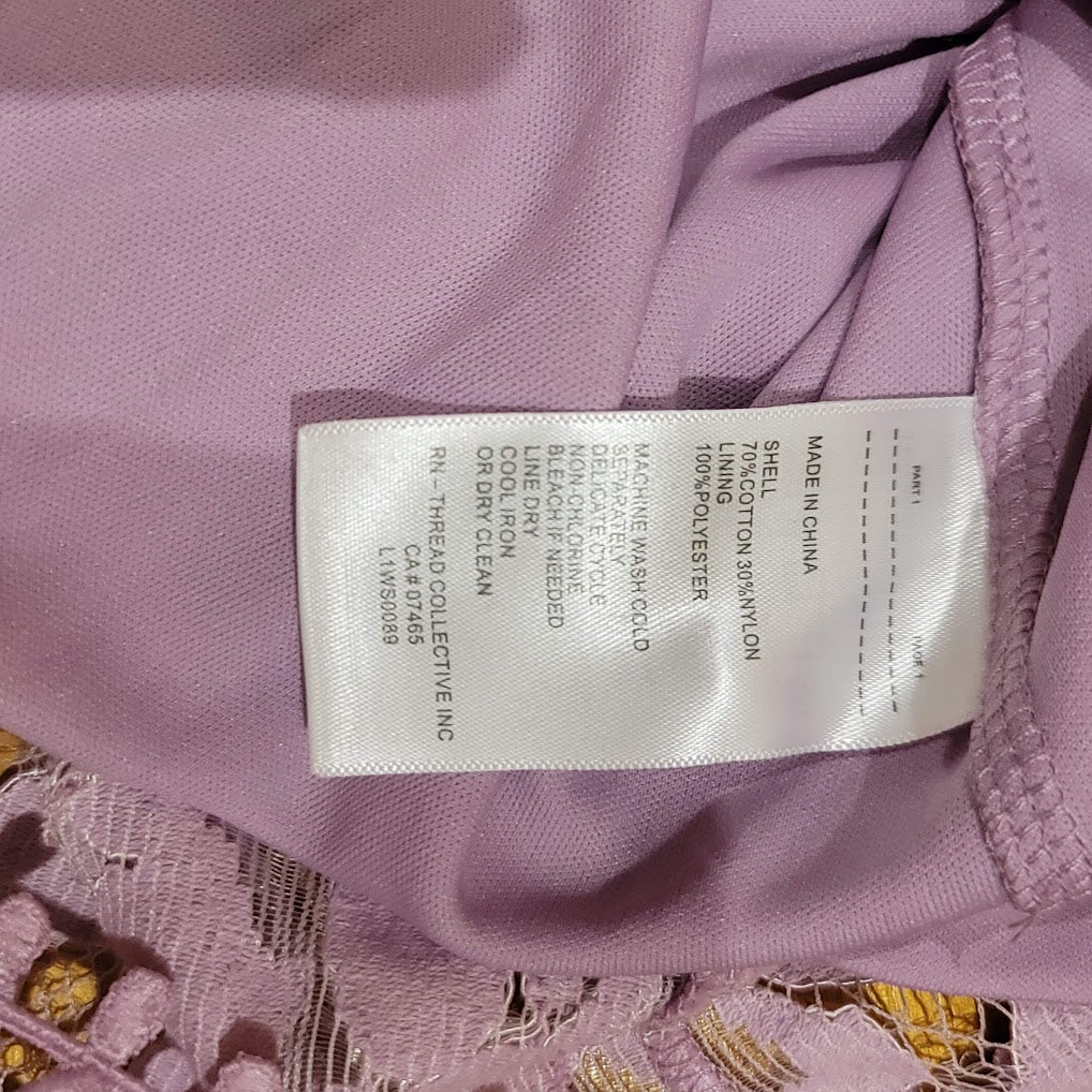Laundry Shelli Segal Orchid Bouquet XL Purple Floral sleeveless Shirt Top Blouse