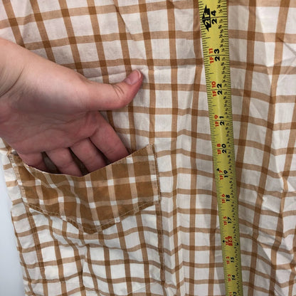 Vintage 1940s dress lightweight summer short sleeve brown Medium/ Large house