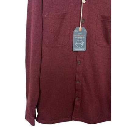 Weatherproof Mens Faux Fur-Lined Button Shirt Sz Large Red Mahogany NWT