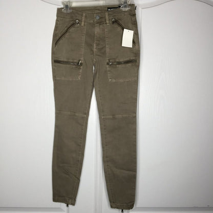 BLANKNYC Zipper Utility Skinny Jeans Low Rise Many pockets Denim Khaki Size 26