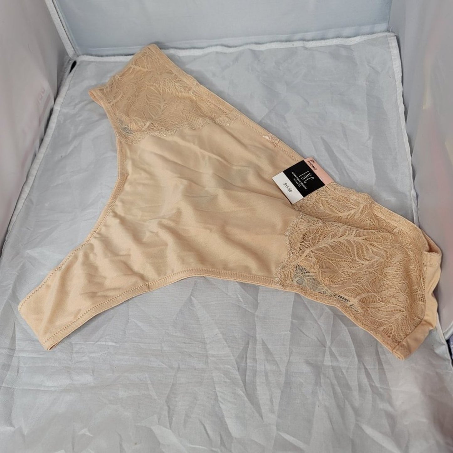 INC Plus Size 2X Sissy Lace Trim Hipster Underwear Frappe