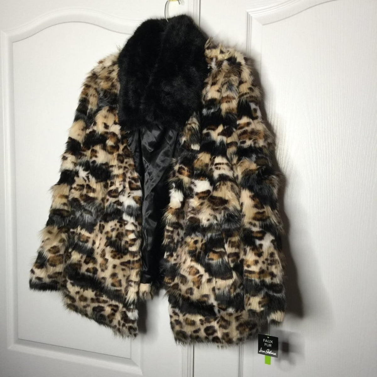 NWT Sam Edelman Faux Fur Coat Front Snap Closure