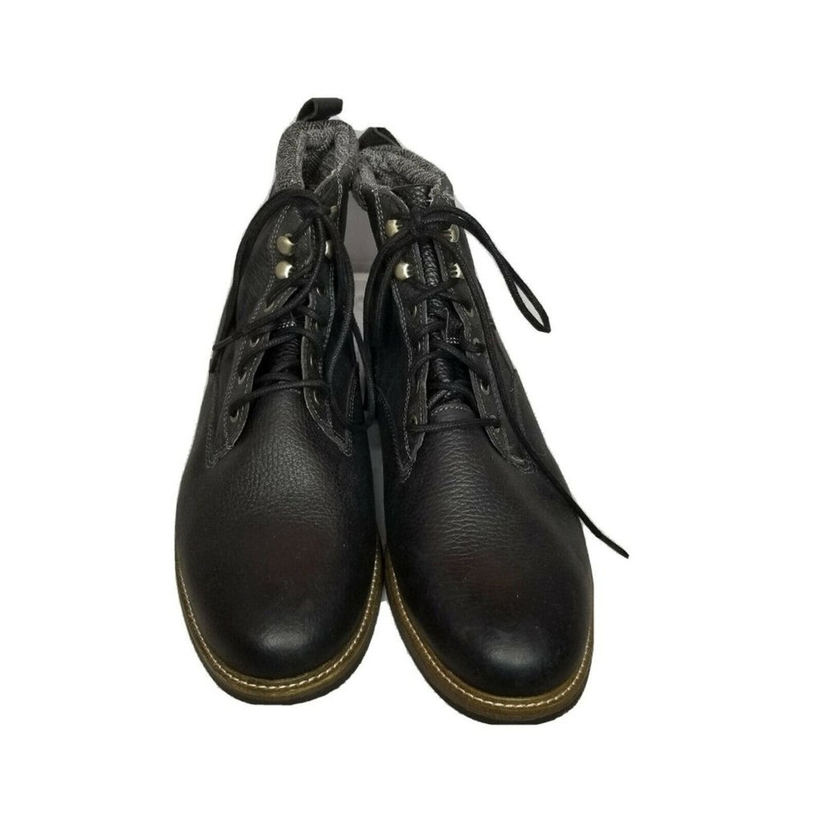 Dr. Scholl's Black Pebbled Leather Laced Up Round Toe Comfort Boots 12 NEW