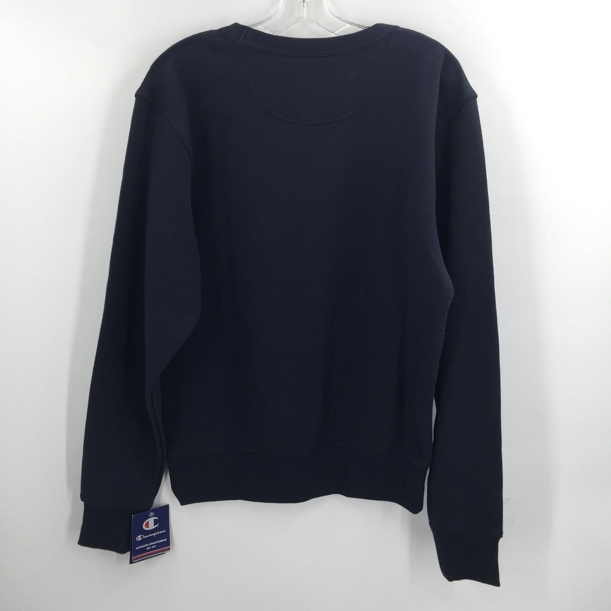 Champion Pullover Sweatshirt Long Sleeve Crew Neck Solid Navy Size Small
