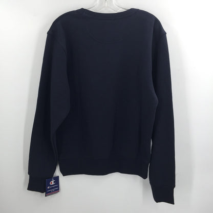 Champion Pullover Sweatshirt Long Sleeve Crew Neck Solid Navy Size Small
