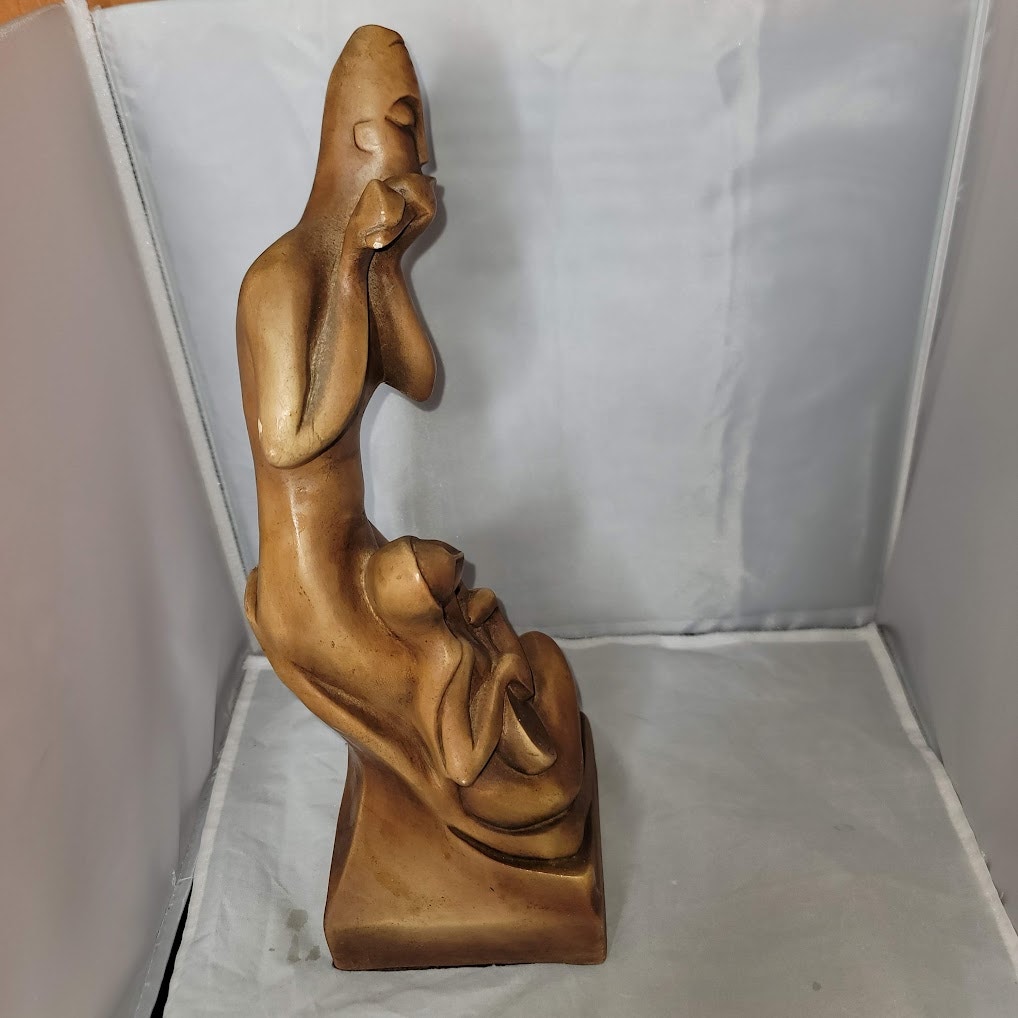 Esco Products 1962 by Stanza Male Female Statue Mid Century Lyre Flute Musicians