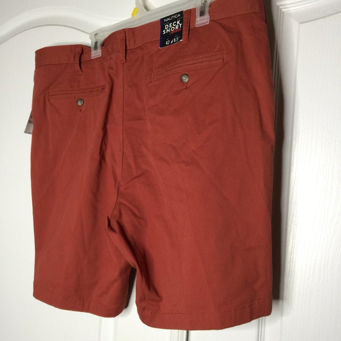 Nautica Classic Fit Deck Shorts Stretch Rusty Size 42 Waist Inseam 8.5 New