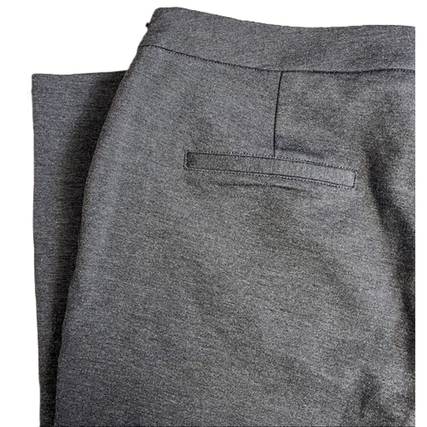 Halogen Stretch Flat Front Side Zip Crop Pants Sz Large in Charcoal Heather NWT