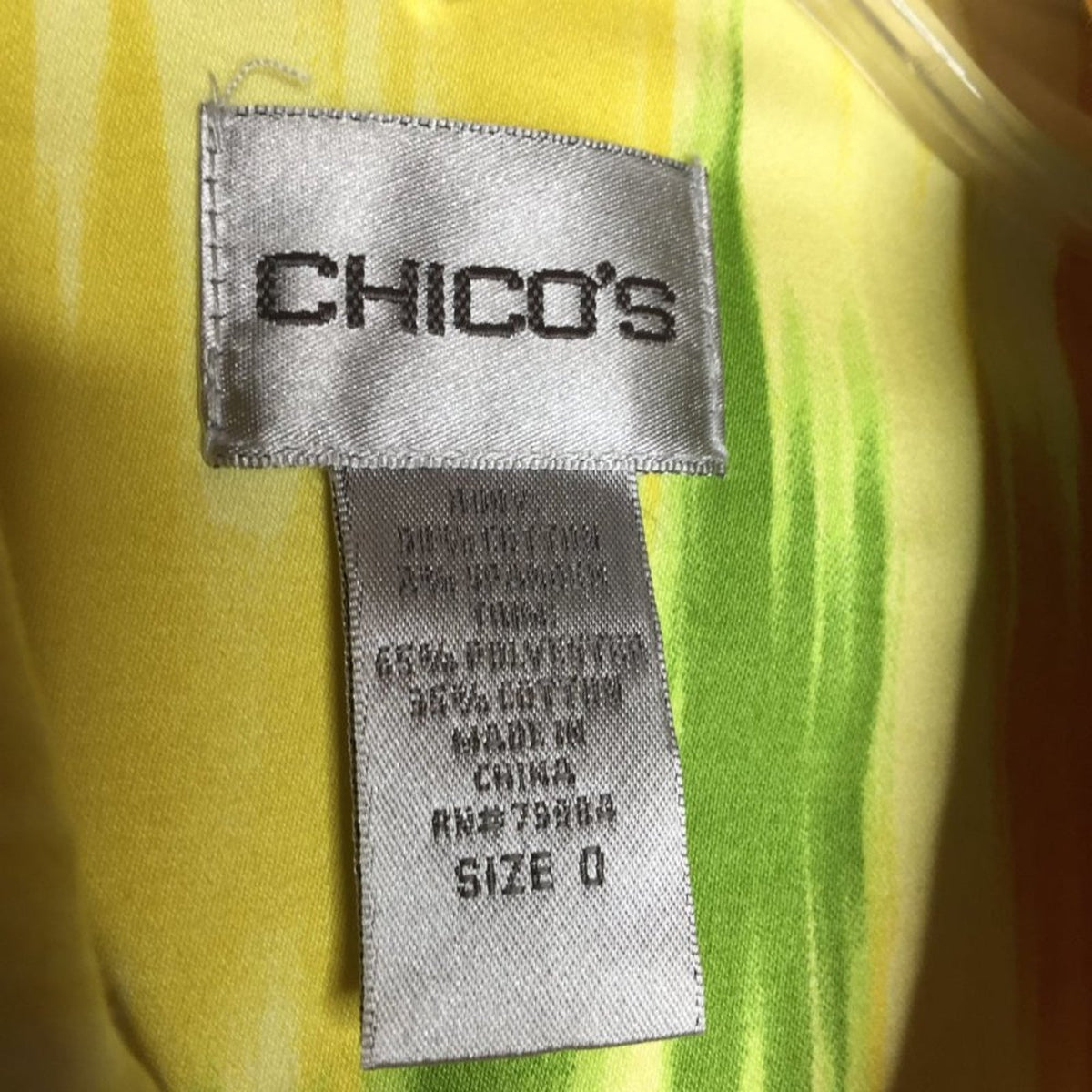 Chico's Button Down Jacket Long Sleeve Flame Print size 0 equal size small in US
